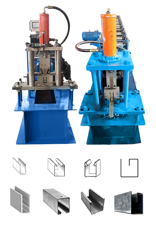 Máquina guía para puertas de acero