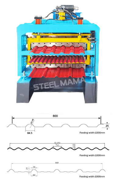 Maquina para techos metalicos de tres capas en bolivia